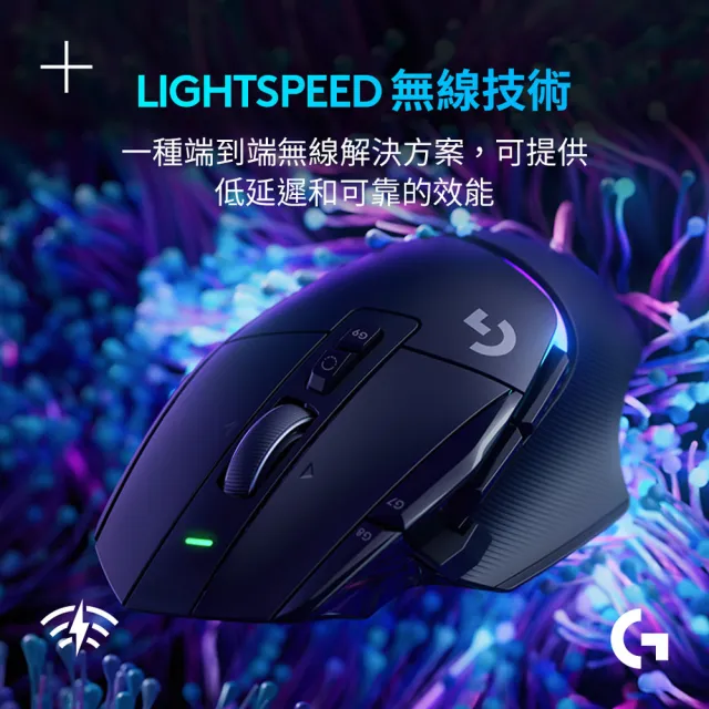【Logitech G】G502 X PLUS 炫光高效能無線電競滑鼠(岩石黑)