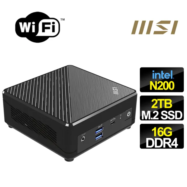 【MSI 微星】Cubi Intel四核{香草星夢} 迷你電腦(N200/16G/2TB M.2)