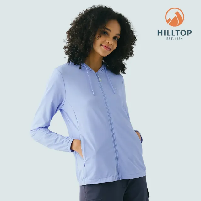 【Hilltop 山頂鳥】Polygiene抗菌吸濕快乾抗UV彈性冷黑外套 女款 薰衣草紫｜PS02XFG9ECJ0
