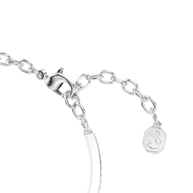 【SWAROVSKI 施華洛世奇】官方直營 Symbolica 馬蹄鐵 藍色手鐲 圓形切割 密鑲 鍍白金色 | 5736983