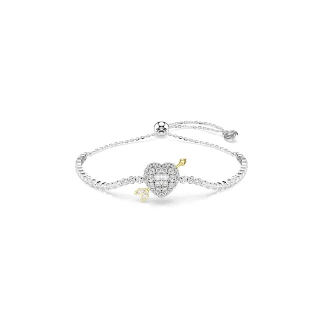 【SWAROVSKI 施華洛世奇】官方直營 Idyllia   愛心與箭頭手鏈 混合式切割 | 5742022