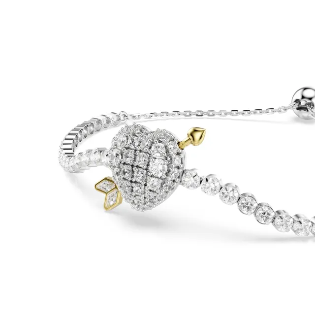 【SWAROVSKI 施華洛世奇】官方直營 Idyllia   愛心與箭頭手鏈 混合式切割 | 5742022
