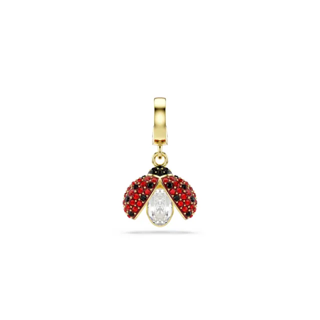 【SWAROVSKI 施華洛世奇】官方直營 Idyllia Charm 瓢蟲 混合式切割 紅色 鍍金色色調 | 5743138