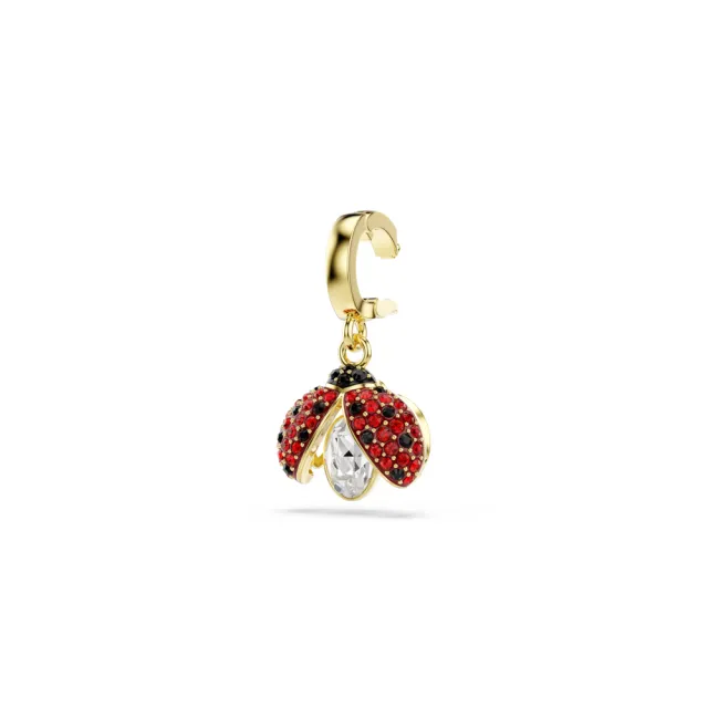 【SWAROVSKI 施華洛世奇】官方直營 Idyllia Charm 瓢蟲 混合式切割 紅色 鍍金色色調 | 5743138