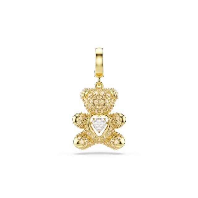 【SWAROVSKI 施華洛世奇】官方直營 Idyllia Charm 泰迪熊 混合式切割  鍍金色色調 | 5743147