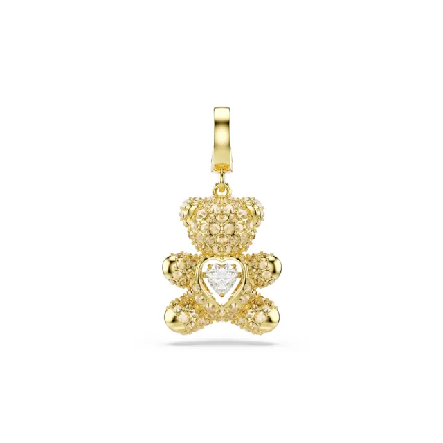 【SWAROVSKI 施華洛世奇】官方直營 Idyllia Charm 泰迪熊 混合式切割  鍍金色色調 | 5743147
