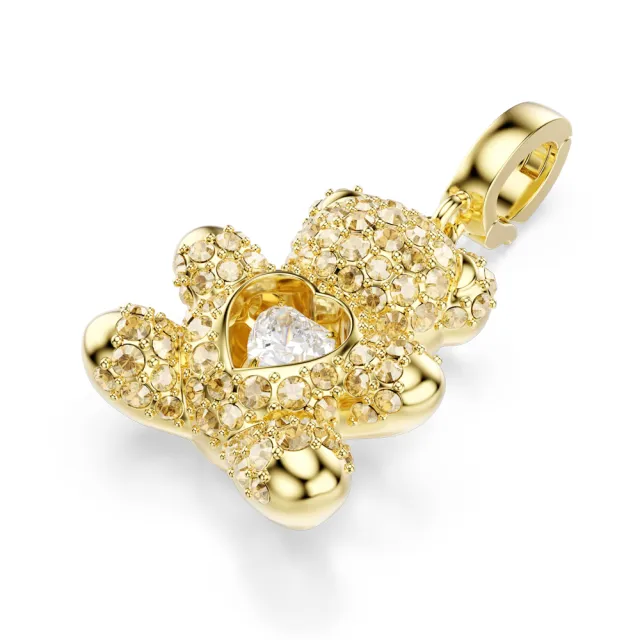 【SWAROVSKI 施華洛世奇】官方直營 Idyllia Charm 泰迪熊 混合式切割  鍍金色色調 | 5743147