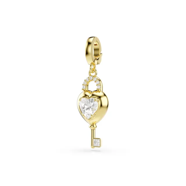 【SWAROVSKI 施華洛世奇】官方直營 Idyllia Charm 心與鑰匙 混合式切割  愛神系列 | 5742959 (情人節禮物)