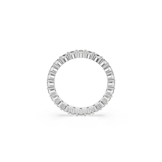 【SWAROVSKI 施華洛世奇】官方直營 Matrix Vittore 戒指 圓形切割 白色 銀色調潤飾(情人節禮物)