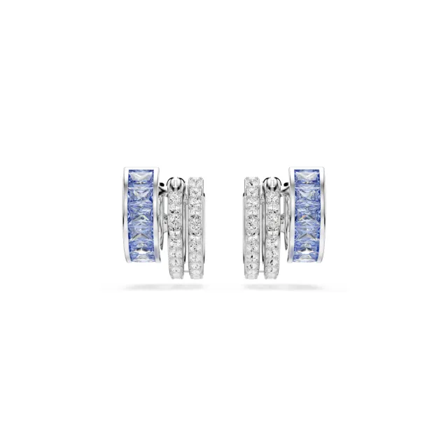 【SWAROVSKI 施華洛世奇】官方直營 Connexus 大圈耳環 混合式切割 藍色 | 5690030