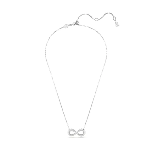 【SWAROVSKI 施華洛世奇】官方直營 Infinity 鏈墜 永恆項鍊 白色 鍍白金色 | 5679434