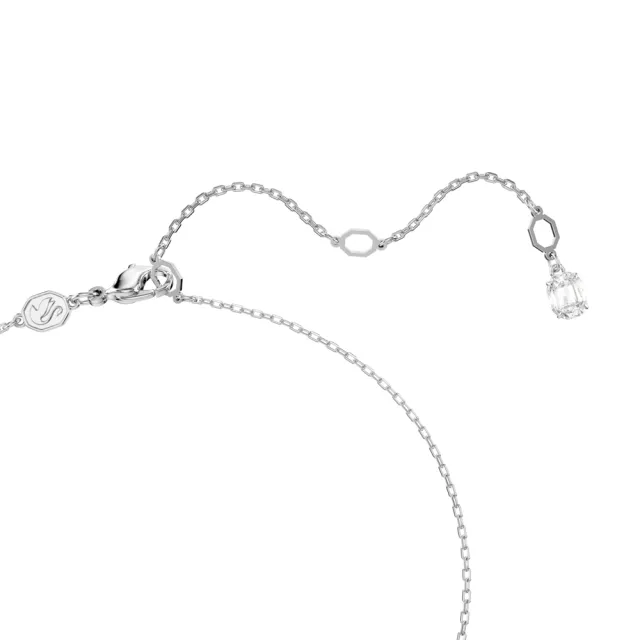 【SWAROVSKI 施華洛世奇】官方直營 Infinity 鏈墜 永恆項鍊 白色 鍍白金色 | 5679434