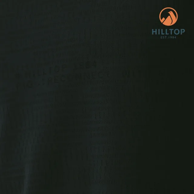 【Hilltop 山頂鳥】Polygiene抗菌吸濕快乾V領緹花T恤 男款 黑｜PS04XMG1ECA0