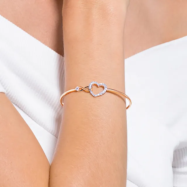 【SWAROVSKI 施華洛世奇】官方直營 Infinity 手鐲 無限符號和心形 | 5518869