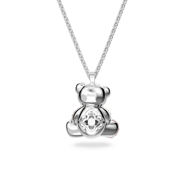 【SWAROVSKI 施華洛世奇】官方直營 Teddy 鏈墜 泰迪熊 粉紅色 鍍白金色 | 5599168