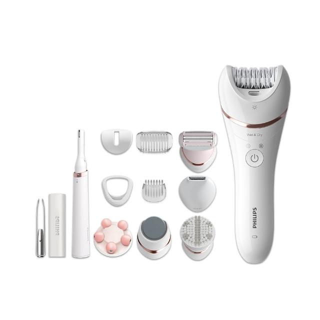 PHILIPS飛利浦 BRE740 飛利浦 BRE740/90 刮拔兩用美容儀,適合臉部、腋下、腿部、手部、比基尼線及腳跟等多部位使用。白色系設計,中國製造,尺寸約25x7x19cm,重量720g。全機水洗,充電式電源支援國際電壓。配件包含刮刀頭、修剪梳、比基尼修剪刀、修飾梳、身體去角質刷、去硬皮器、敏感部位保護蓋、肌膚延展器及收納袋。2年保固,個人衛生用品,BSMI免檢。注意無線使用,請詳閱說明書。飛利浦客戶服務專線:0800-231-099。