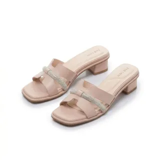 【FAIR LADY】芯太軟 精品晶鑽低跟寬版拖鞋(粉/2E3172 女鞋)