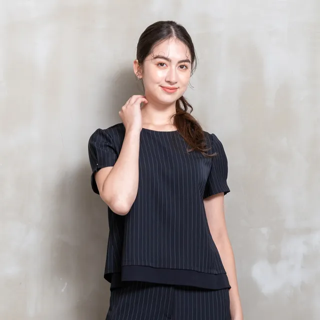 【perng yuh 芃諭名品】曲譜複調 後開衩 條紋上衣(2026 SS Collection|5A春夏新品上市)