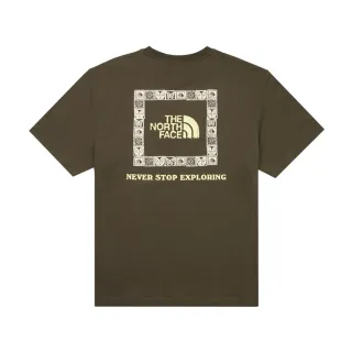 【The North Face】北面男女款灰褐色FLASHDRY速乾背面印花短袖T恤｜8GXD21L 排汗衫