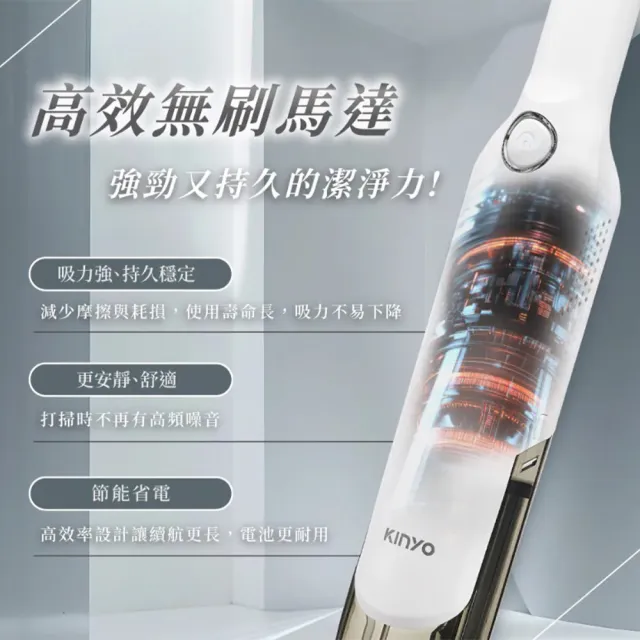 【KINYO】PureVac純淨吸 多功能無線無刷吸塵器(KVC-034)