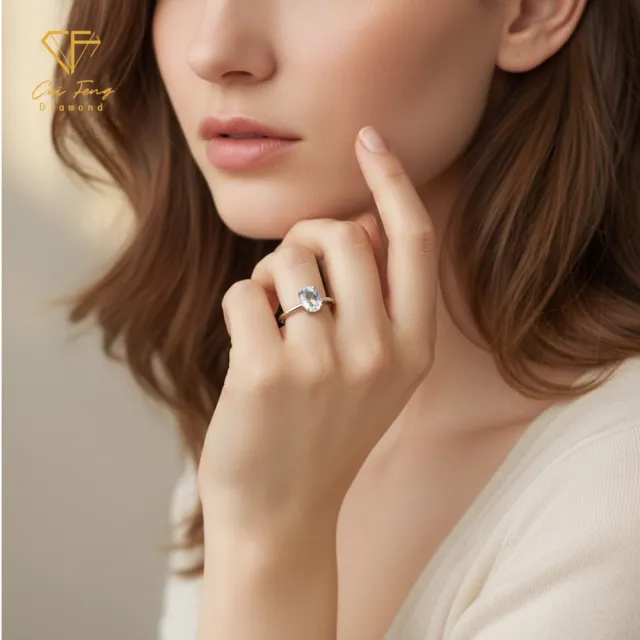 【CF Diamond】戒指 天然海藍寶石 雙11 1克拉《幻藍》( 女戒 鑽戒 禮物 生日)