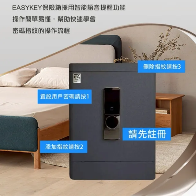 【EASYKEY】EK 保險櫃/保險箱 S 系列 S-58 - 黛藍灰  (高 58.5 *寬 45 *深 36 cm)