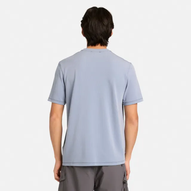 【Timberland】男款灰藍色Polartec R快乾短袖T恤(A4215ADJ)