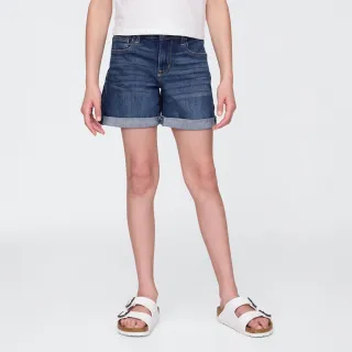 【GAP】兒童中長版牛仔短褲-中度水洗(740961)