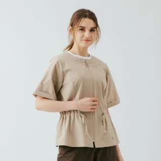 【TRAVELER 旅行者】女款四面彈防潑水抗UV五分袖外套｜261TR213