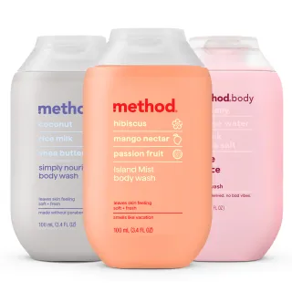 【method 美則】感官沐浴乳-就是滋潤/純粹寧靜/島嶼晨霧100ml(出國旅行 運動 露營)
