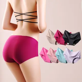 【alas】7件組 無痕內褲 3D俏臀冰絲中腰三角女性內褲 M-XXL (隨機色)