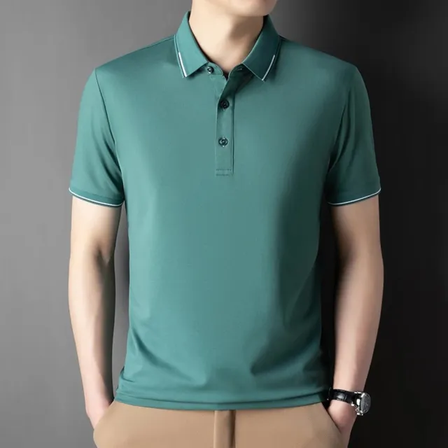 【巴黎精品】現貨限搶 POLO衫男短袖上衣內含真絲高彈力男裝短袖T恤(高爾夫球衫排汗男襯衫3款a1ff52)