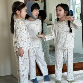 【TONYU 童嶼】童裝兒童莫代爾空調套裝九分四季套裝 春秋居家套裝 九分睡衣套裝 涼爽無骨套裝