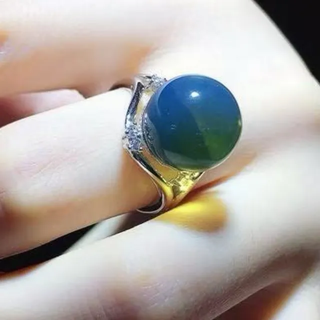 【勝弘珠寶】多明尼加藍珀無限能量戒指-12MM