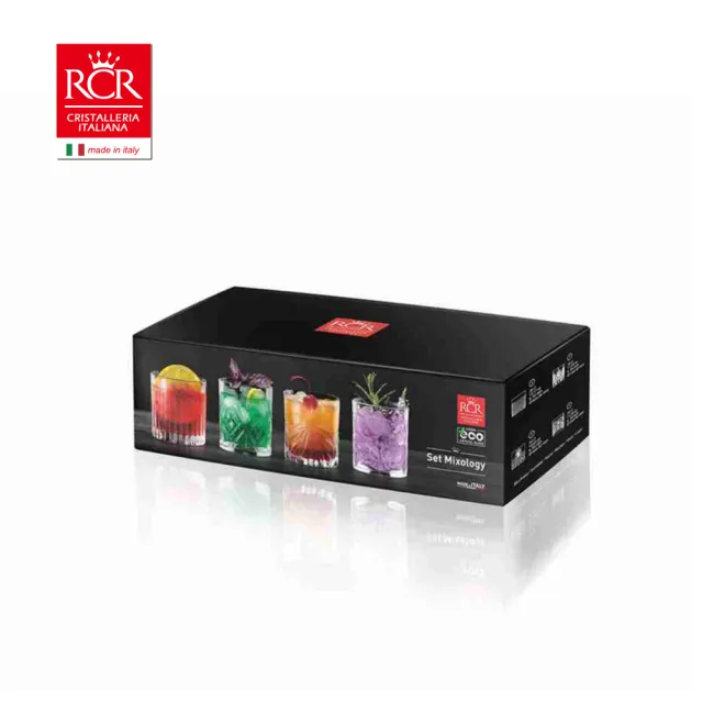 【RCR】義大利原裝 Mixology系列 復古雕花無鉛水晶 威士忌杯/烈酒杯禮盒｜頂級贈禮推薦