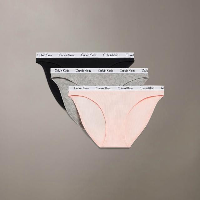 【CALVIN KLEIN】官方旗艦館CK Carousel 羅紋針織比基尼內褲 3 件套組 _拚色