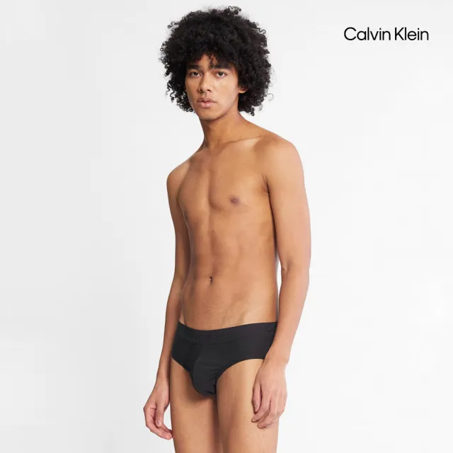 【CALVIN KLEIN】官方旗艦館 CK Black 微細纖維低腰三角內褲_黑色