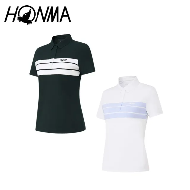 【HONMA 本間高爾夫】女款短袖polo衫 運動機能服 2026春夏新款 日本高爾夫品牌(XS-L白/綠HWMC707R201)