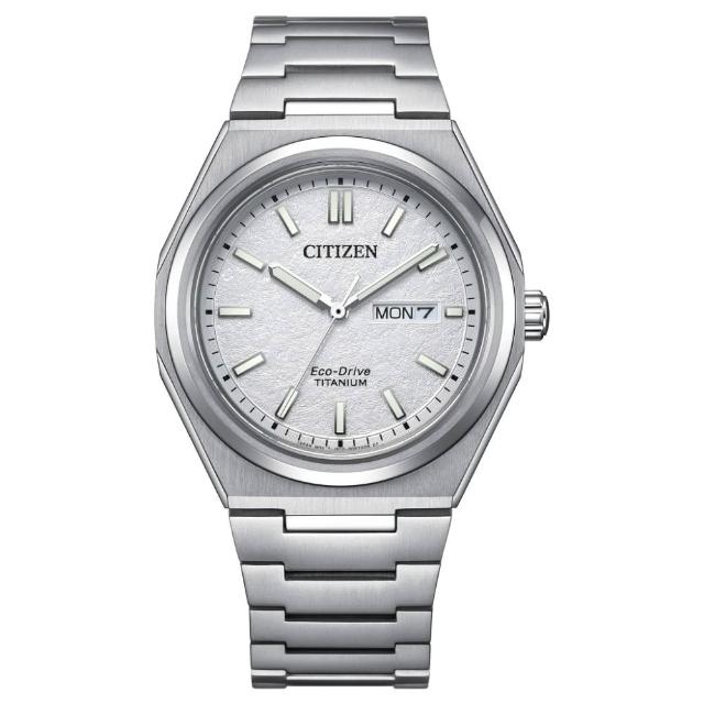 【CITIZEN 星辰】GENTS 限量 Zenshin 超級鈦 光動能腕錶-白/39.5mm(AW0130-85A)