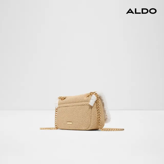 【ALDO】THALYA-春夏編織翻蓋鍊帶肩背包/斜背包(米色)