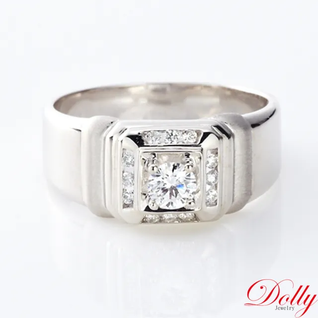 【DOLLY】天然鑽石 0.30克拉完美車工求婚男戒-009(高級訂製珠寶 奢華質感 浪漫送禮)