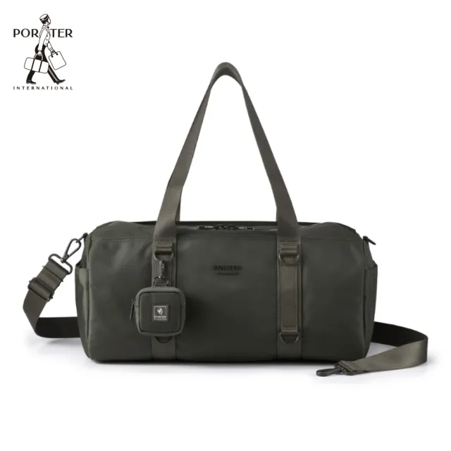 【PORTER INTERNATIONAL】圓筒輪廓ROLLIN行李袋(灰)