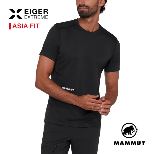 【Mammut 長毛象】Eiger Nordwand FL T-Shirt AF Men 極限艾格短袖排汗衣 黑色 男款 #1017-07420