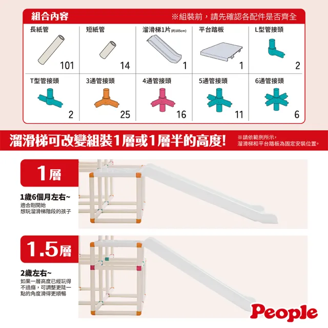 【People】全身運動攀爬架滑梯組(限量)(8個月以上~)