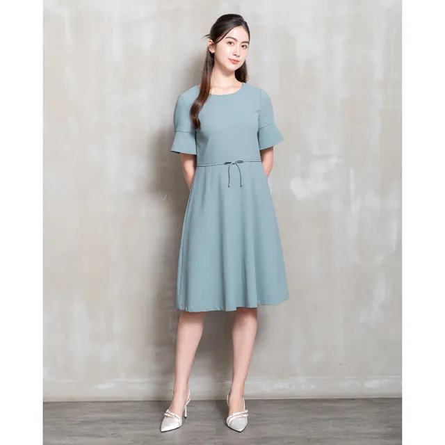 【perng yuh 芃諭名品】青空微瀾 喇叭袖 厚雪紡洋裝(2026 SS Collection|5A春夏新品上市)