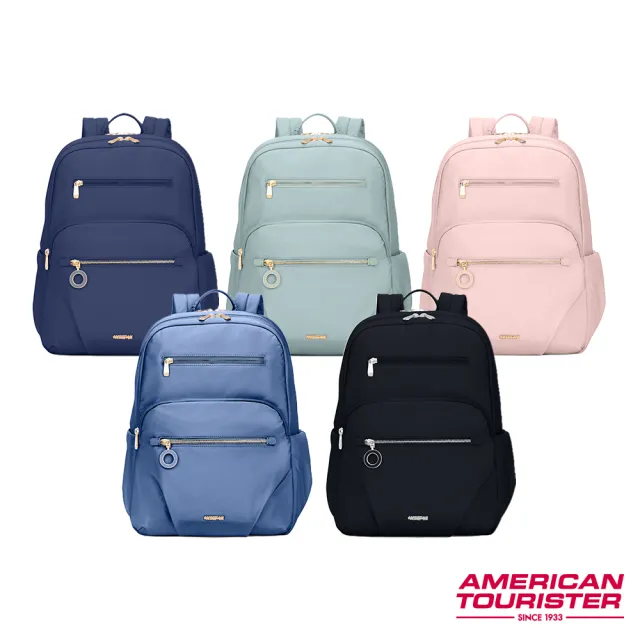 【AMERICAN TOURISTER 美國旅行者】ALIZEE AIMEE 日常休閒抗菌女性筆電後背包/雙肩包/電腦包14吋(多色可選)