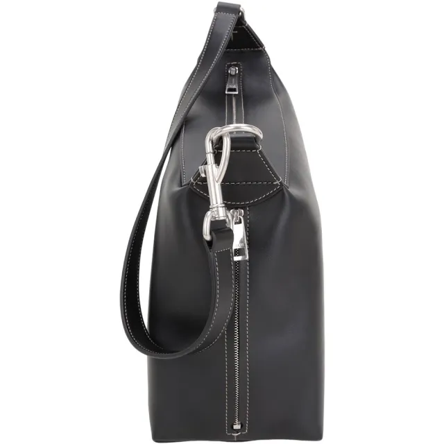 【TOD’S】TODS Meda 壓紋牛皮梯形廓型手提 肩斜背包-黑色(義大利手工皮革)