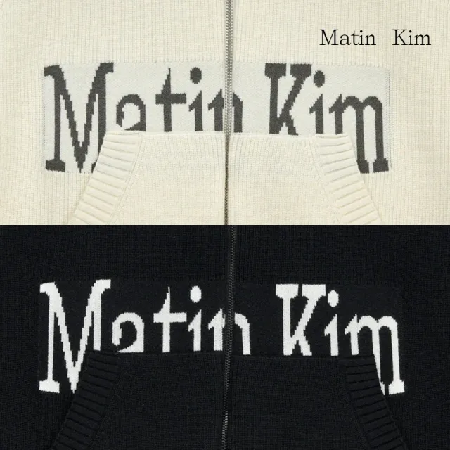 【MATIN KIM】官方旗艦 Matin Kim字母設計針織拉鍊背心(多款任選)