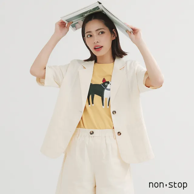 【non-stop】百搭五分袖休閒西裝外套-2色