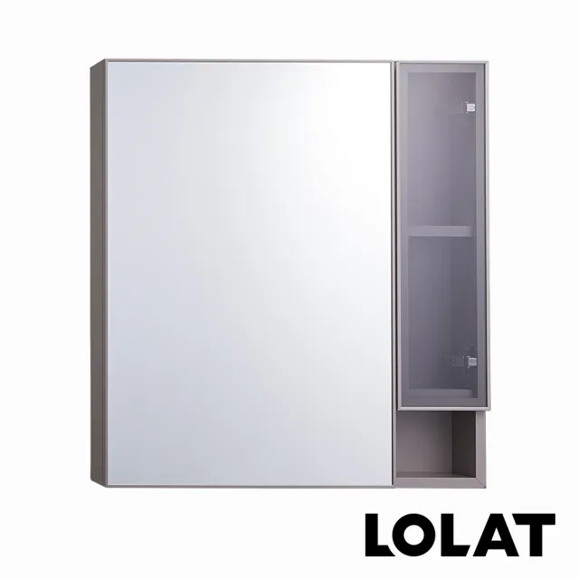 【LOLAT 羅力】官方直營 鋁合金60公分置物收納鏡櫃/茶色透視玻璃(MA501/MA501-KG-含基本安裝費)
